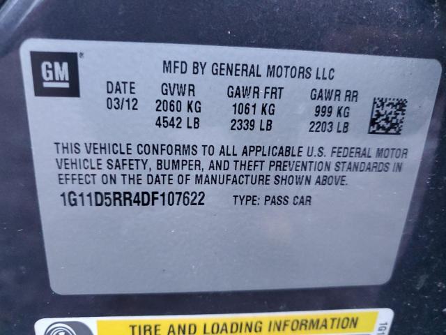 1G11D5RR4DF107622 - 2013 CHEVROLET MALIBU 1LT Grau Foto 12