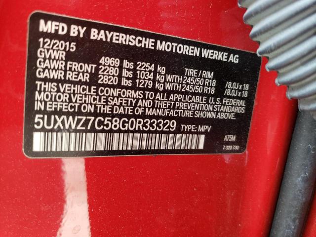 5UXWZ7C58G0R33329 - 2016 BMW X3 SDRIVE28I RED photo 13