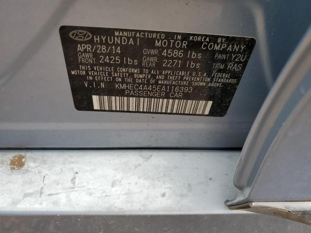 KMHEC4A45EA116393 - 2014 HYUNDAI SONATA HYBRID BLUE photo 12