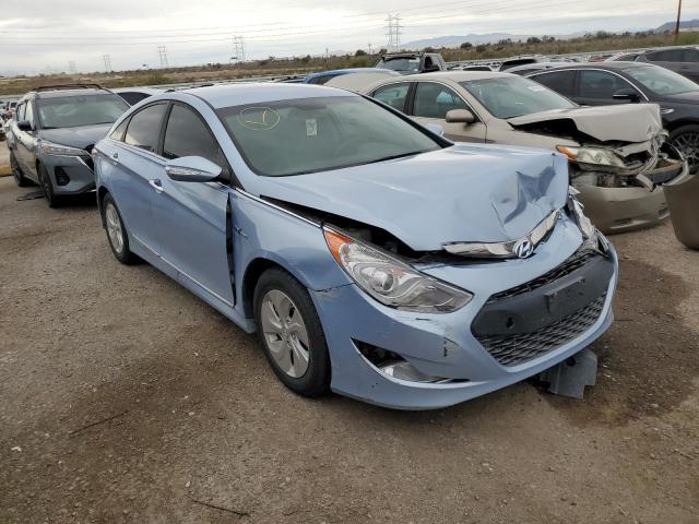 KMHEC4A45EA116393 - 2014 HYUNDAI SONATA HYBRID BLUE photo 4