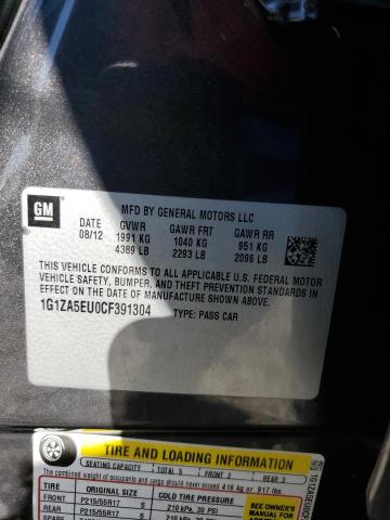 1G1ZA5EU0CF391304 - 2012 CHEVROLET MALIBU LS CHARCOAL photo 12