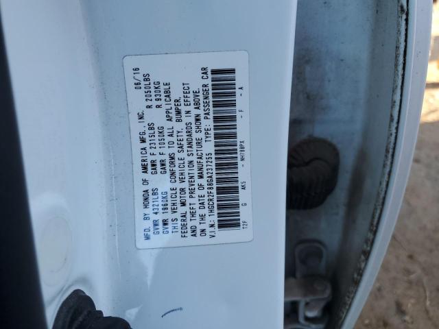 1HGCR2F88GA237255 - 2016 HONDA ACCORD EXL WHITE photo 12