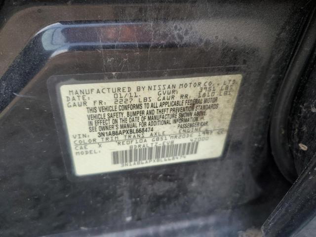 3N1AB6APXBL668474 - 2011 NISSAN SENTRA 2.0 BLACK photo 12