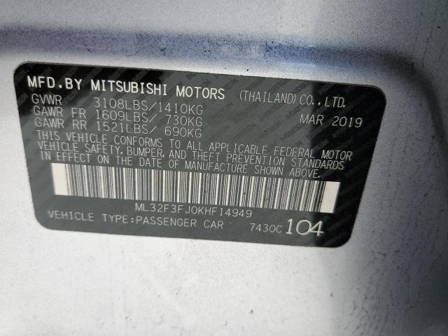 ML32F3FJ0KHF14949 - 2019 MITSUBISHI MIRAGE G4 ES Gümüş foto 12