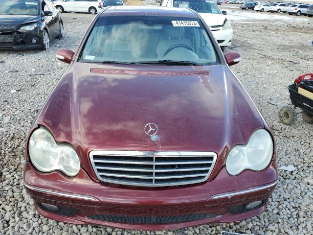 WDBRF40J45F642973 - 2005 MERCEDES-BENZ C 230K SPORT SEDAN BURGUNDY photo 5