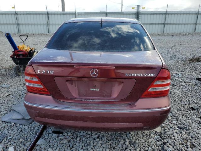 WDBRF40J45F642973 - 2005 MERCEDES-BENZ C 230K SPORT SEDAN BURGUNDY photo 6