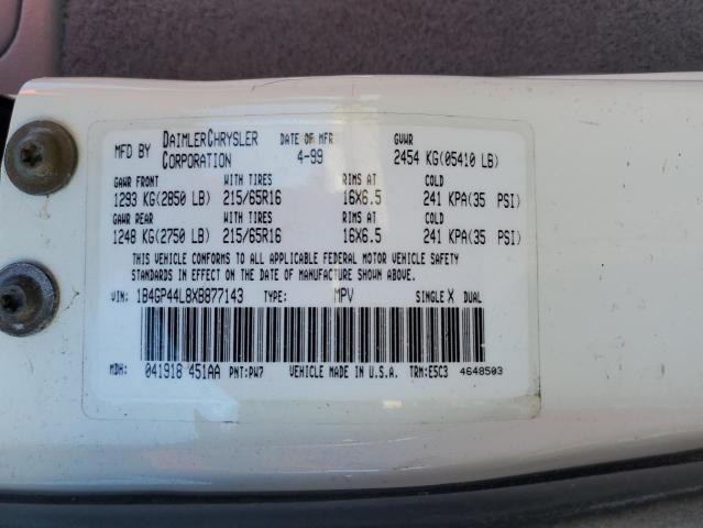 1B4GP44L8XB877143 - 1999 DODGE GRAND CARA SE WHITE photo 13