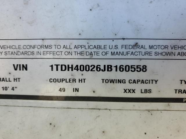 1TDH40026JB160558 - 2018 TIMP HOPPER TRL 白色 照片 10