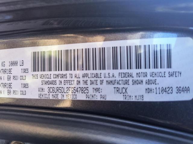 3C6UR5DL2FG547825 - 2015 RAM 2500 SLT GRAY photo 10