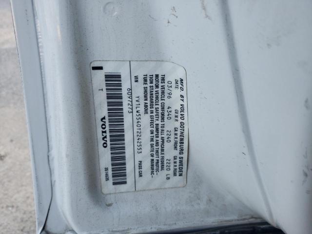 YV1LW5540T2242553 - 1996 VOLVO 850 BASE WHITE photo 12