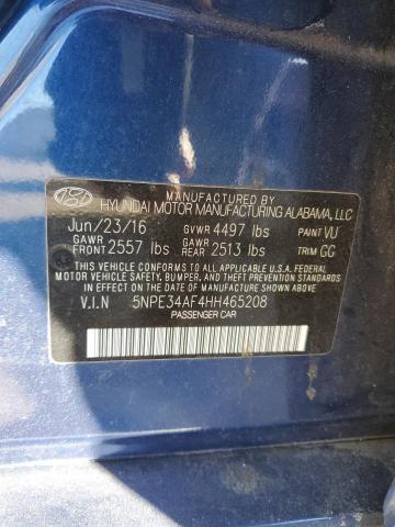 5NPE34AF4HH465208 - 2017 HYUNDAI SONATA SPORT BLUE photo 12