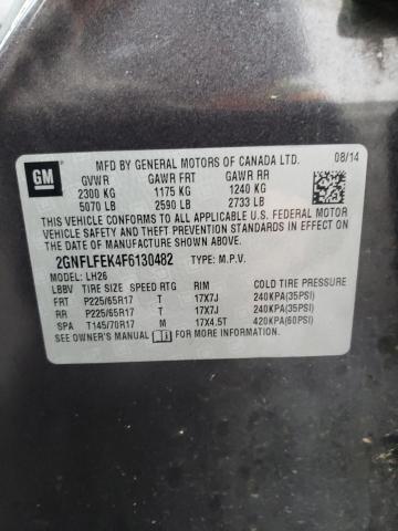 2GNFLFEK4F6130482 - 2015 CHEVROLET EQUINOX LT CHARCOAL photo 13