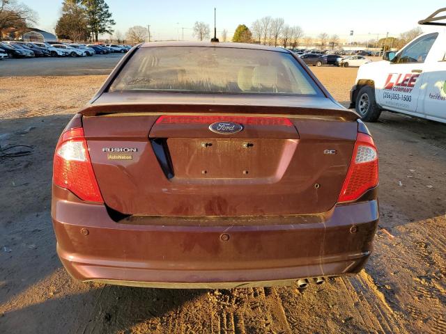 3FAHP0HA8CR325226 - 2012 FORD FUSION SE MAROON photo 6