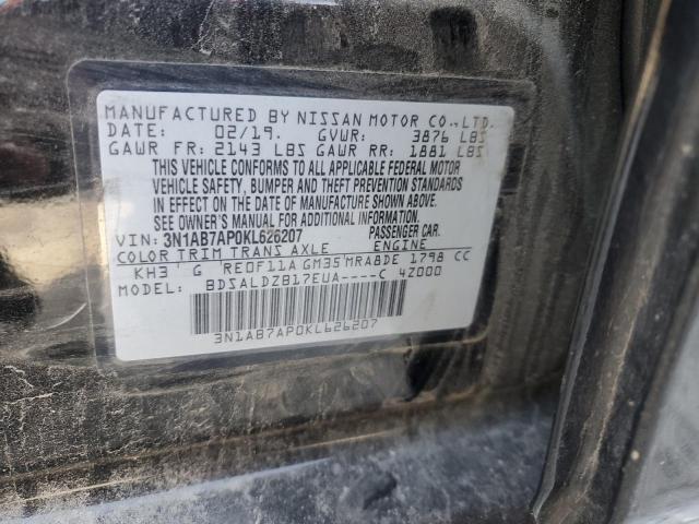 3N1AB7AP0KL626207 - 2019 NISSAN SENTRA S BLACK photo 11