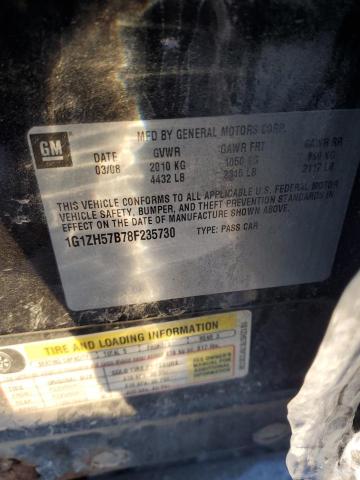 1G1ZH57B78F235730 - 2008 CHEVROLET MALIBU 1LT BLACK photo 12