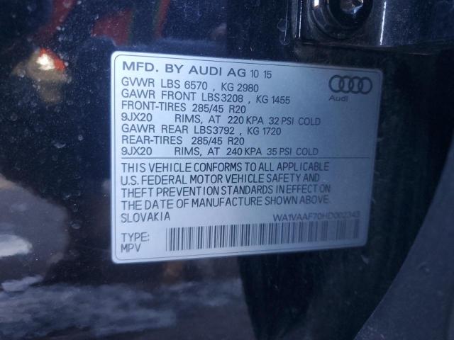 WA1VAAF70HD002343 - 2017 AUDI Q7 PRESTIGE 黑色 照片 13