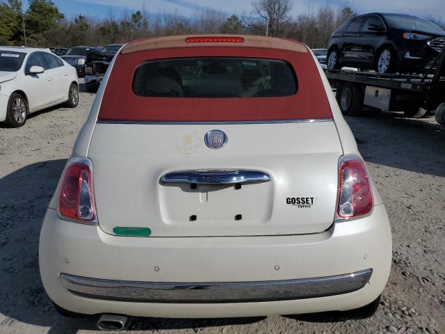 3C3CFFER1CT369709 - 2012 FIAT 500 LOUNGE WHITE photo 6