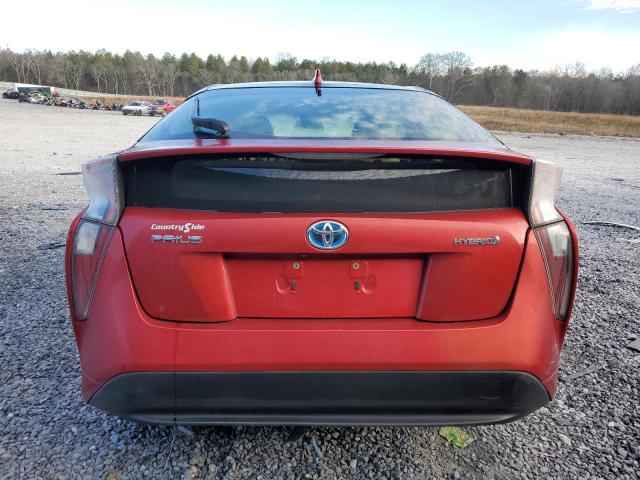 JTDKBRFU6H3537970 - 2017 TOYOTA PRIUS RED photo 6