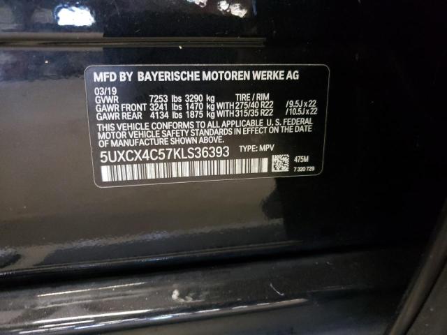 5UXCX4C57KLS36393 - 2019 BMW X7 XDRIVE50I BLACK photo 13