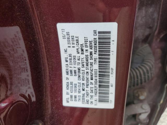 1HGCR2F36DA185933 - 2013 HONDA ACCORD LX BURGUNDY photo 13