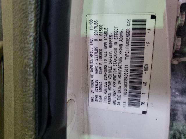 1HGCP26339A069411 - 2009 HONDA ACCORD LX WHITE photo 13