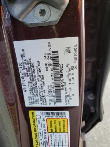 3FA6P0H77DR292023 - 2013 FORD FUSION SE BURGUNDY photo 12