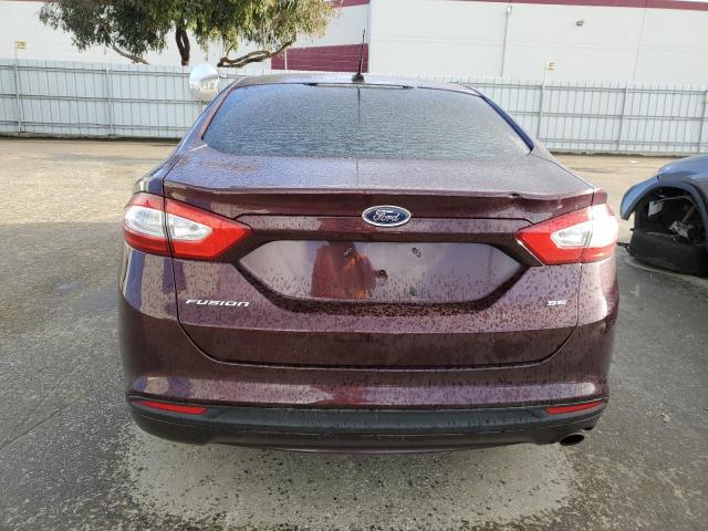 3FA6P0H77DR292023 - 2013 FORD FUSION SE BURGUNDY photo 6