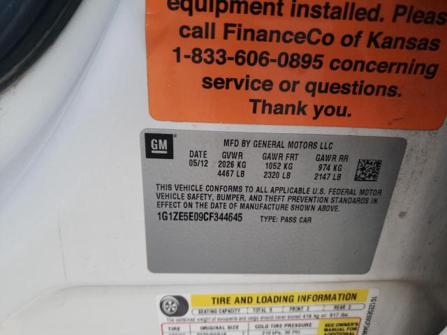 1G1ZE5E09CF344645 - 2012 CHEVROLET MALIBU LTZ 白色 照片 12