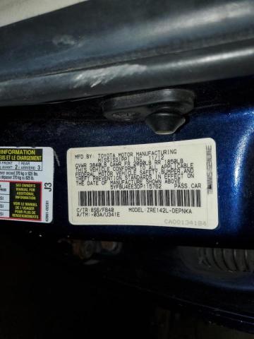 5YFBU4EE3DP115762 - 2013 TOYOTA COROLLA BASE BLUE photo 12