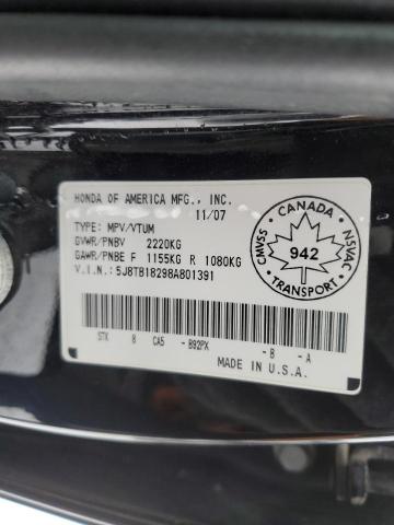 5J8TB18298A801391 - 2008 ACURA RDX BLACK photo 14