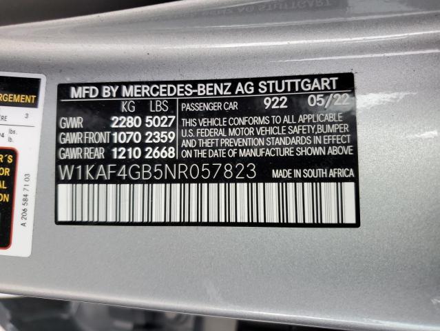 W1KAF4GB5NR057823 - 2022 MERCEDES-BENZ C 300 GRAY photo 13