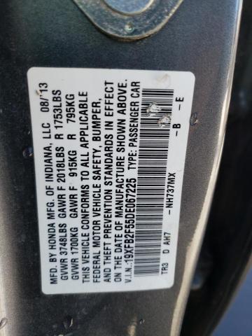 19XFB2F55DE067225 - 2013 HONDA CIVIC LX GRAY photo 13