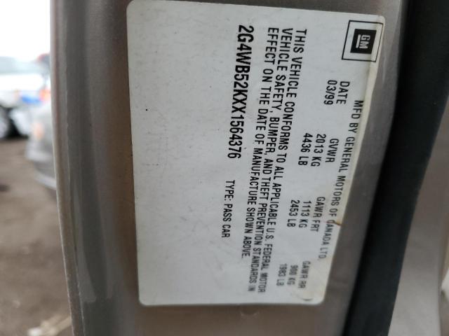 2G4WB52KXX1564376 - 1999 BUICK REGAL LS 金色 照片 12