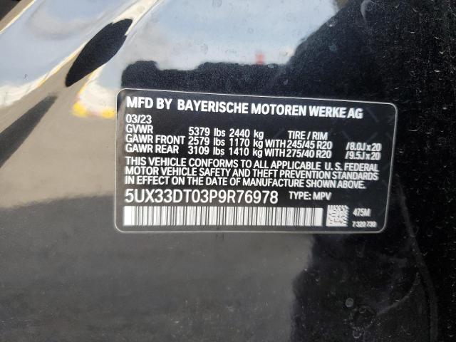 5UX33DT03P9R76978 - 2023 BMW X4 XDRIVE30I BLACK photo 13