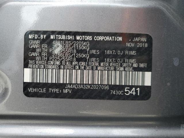 JA4AD3A32KZ027096 - 2019 MITSUBISHI OUTLANDER SE GRAY photo 13