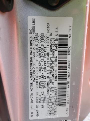 5TETX22N86Z286637 - 2006 TOYOTA TACOMA ACCESS CAB ვერცხლისფერი ფოტო 12