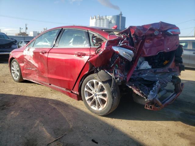 3FA6P0LU1KR264048 - 2019 FORD FUSION SE RED photo 2