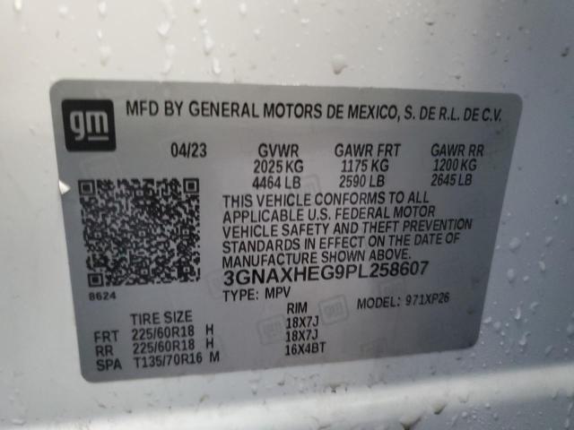 3GNAXHEG9PL258607 - 2023 CHEVROLET EQUINOX LS WHITE photo 14