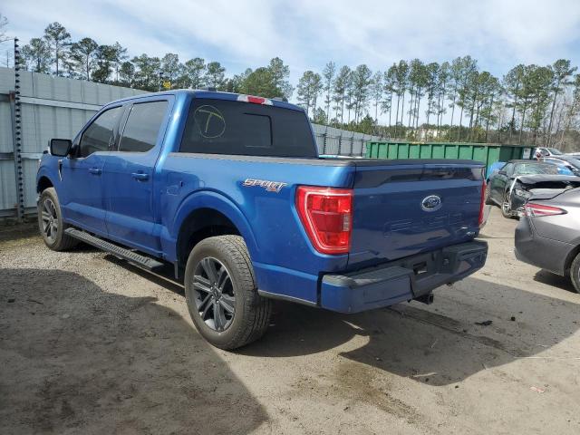 1FTEW1EP2NFC06554 - 2022 FORD F150 SUPERCREW BLUE photo 2