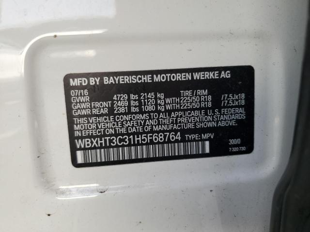 WBXHT3C31H5F68764 - 2017 BMW X1 XDRIVE28I WHITE photo 13