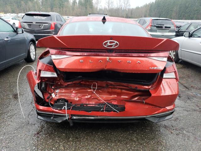 KMHLP4AG8MU113510 - 2021 HYUNDAI ELANTRA LIMITED RED photo 6