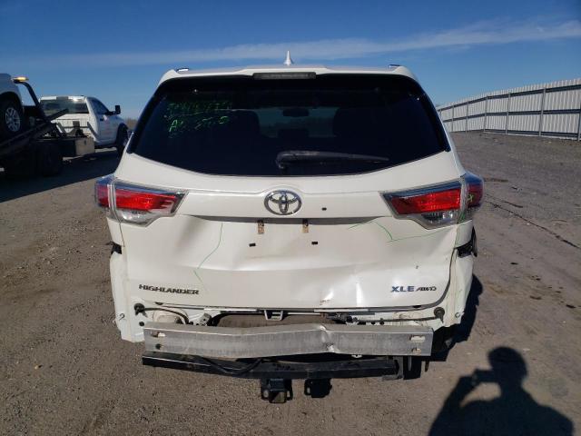 5TDJKRFH3GS262330 - 2016 TOYOTA HIGHLANDER XLE WHITE photo 6