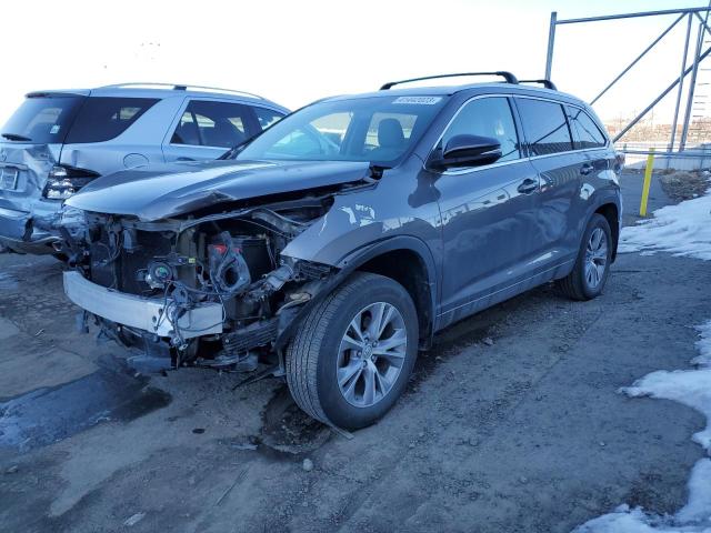 5TDJKRFH0FS160160 - 2015 TOYOTA HIGHLANDER XLE SILVER photo 1