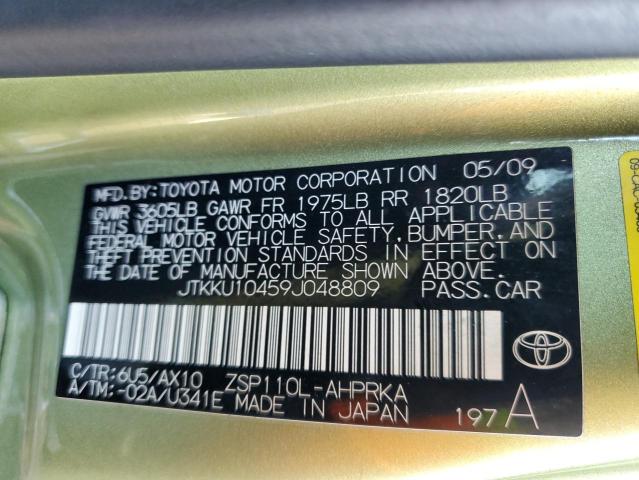 JTKKU10459J048809 - 2009 TOYOTA SCION XD GREEN photo 13