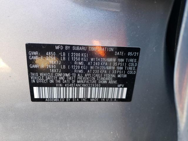 4S4BTANCXM3229360 - 2021 SUBARU OUTBACK LIMITED BLUE photo 14