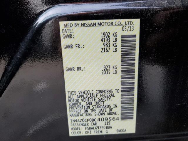 1N4AZ0CP0DC409564 - 2013 NISSAN LEAF S BLACK photo 13