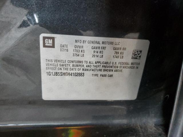 1G1JB5SH6H4102883 - 2017 CHEVROLET SONIC LS 灰色 照片 12