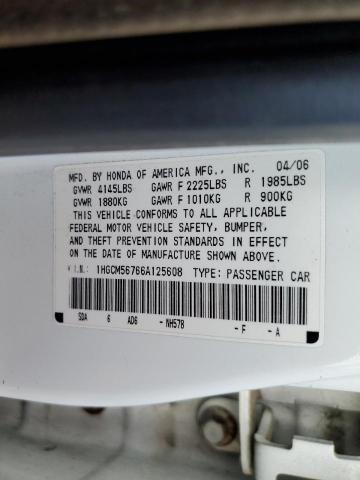 1HGCM56766A125608 - 2006 HONDA ACCORD EX WHITE photo 13