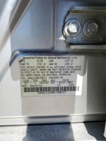 1N4AL21E88C208113 - 2008 NISSAN ALTIMA 2.5 SILVER photo 12