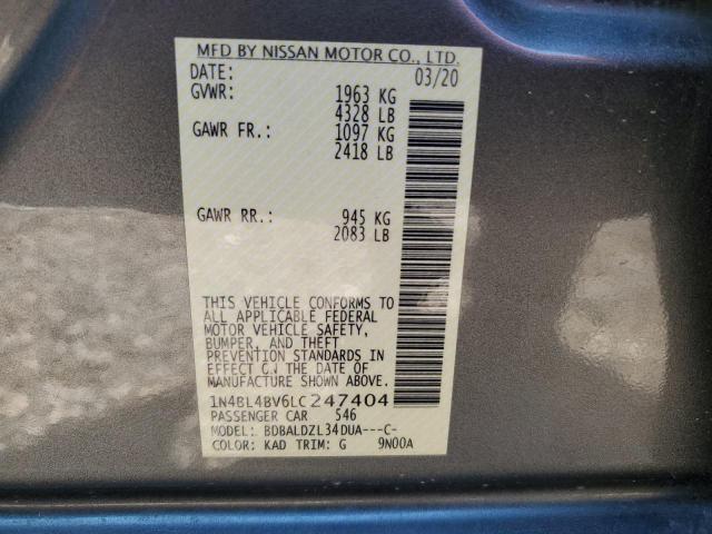 1N4BL4BV6LC247404 - 2020 NISSAN ALTIMA S GRAY photo 13